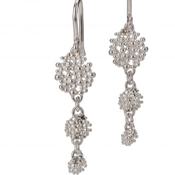 Triple Berry earrings by Hannah Bedford, Silver