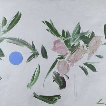 Camellia and Moon by George Hainsworth, Oil on board