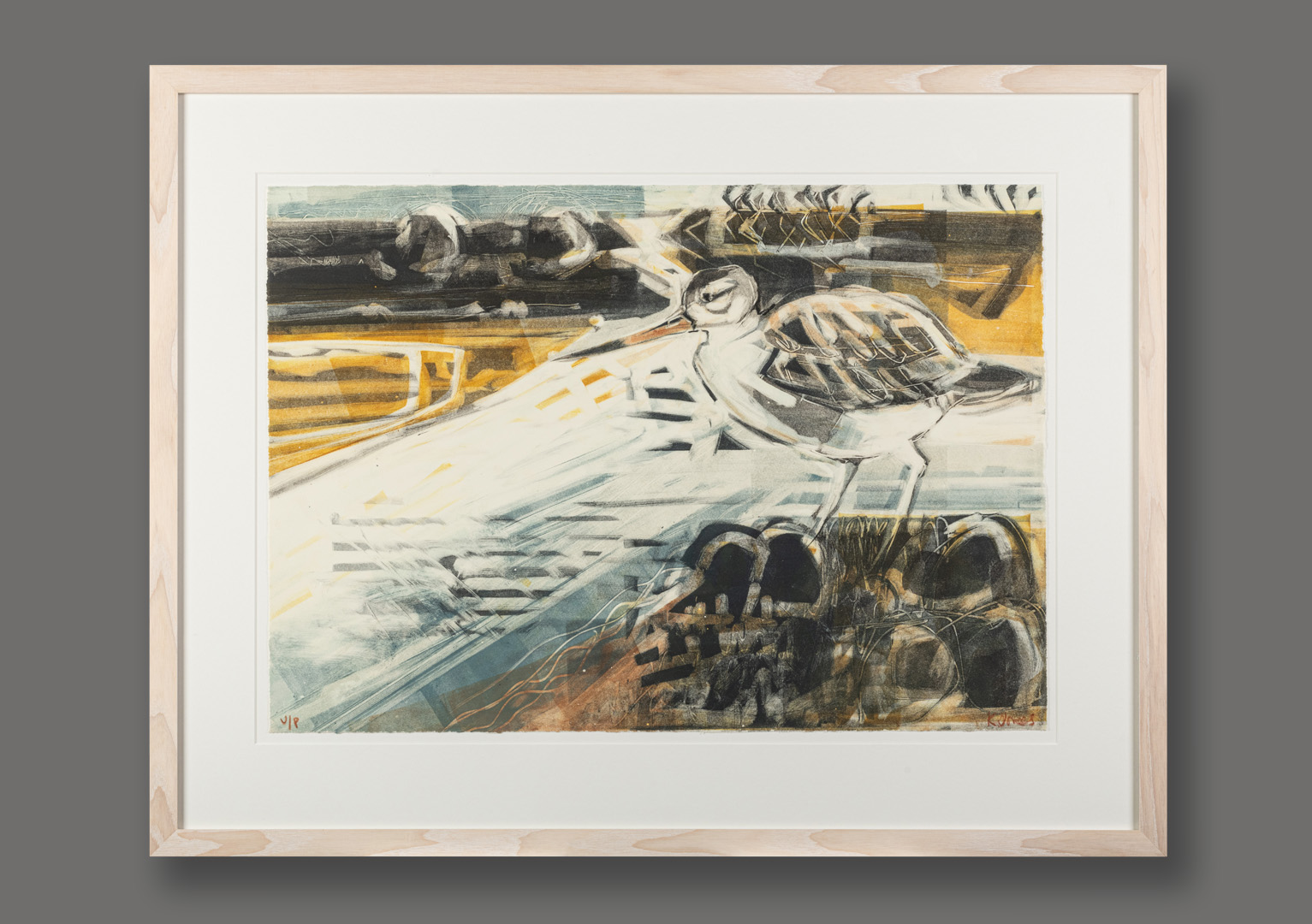 Bar-tailed Godwit by Kittie Jones, Framed