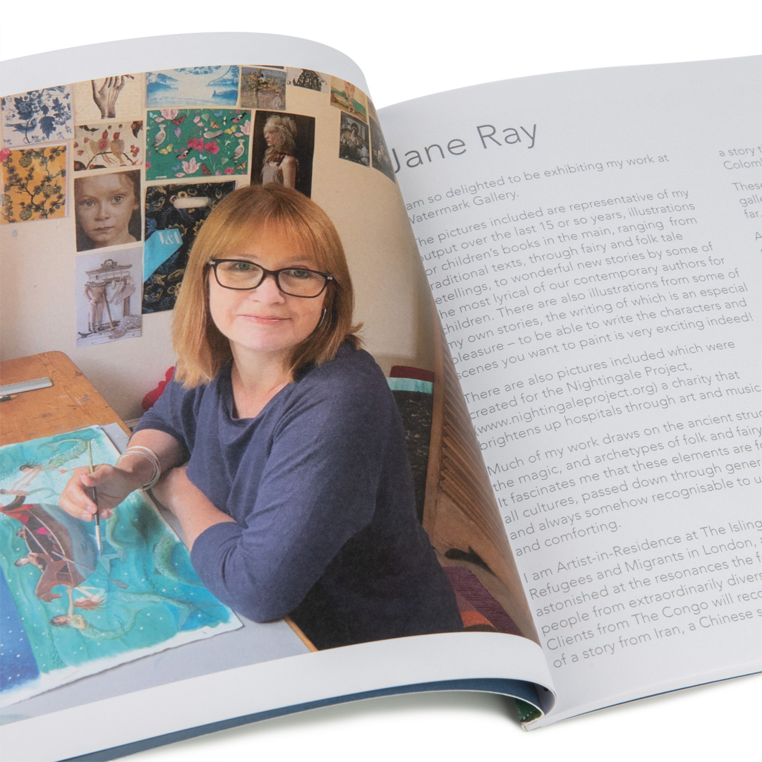Jane Ray pictured in the Exhibition Catalogue