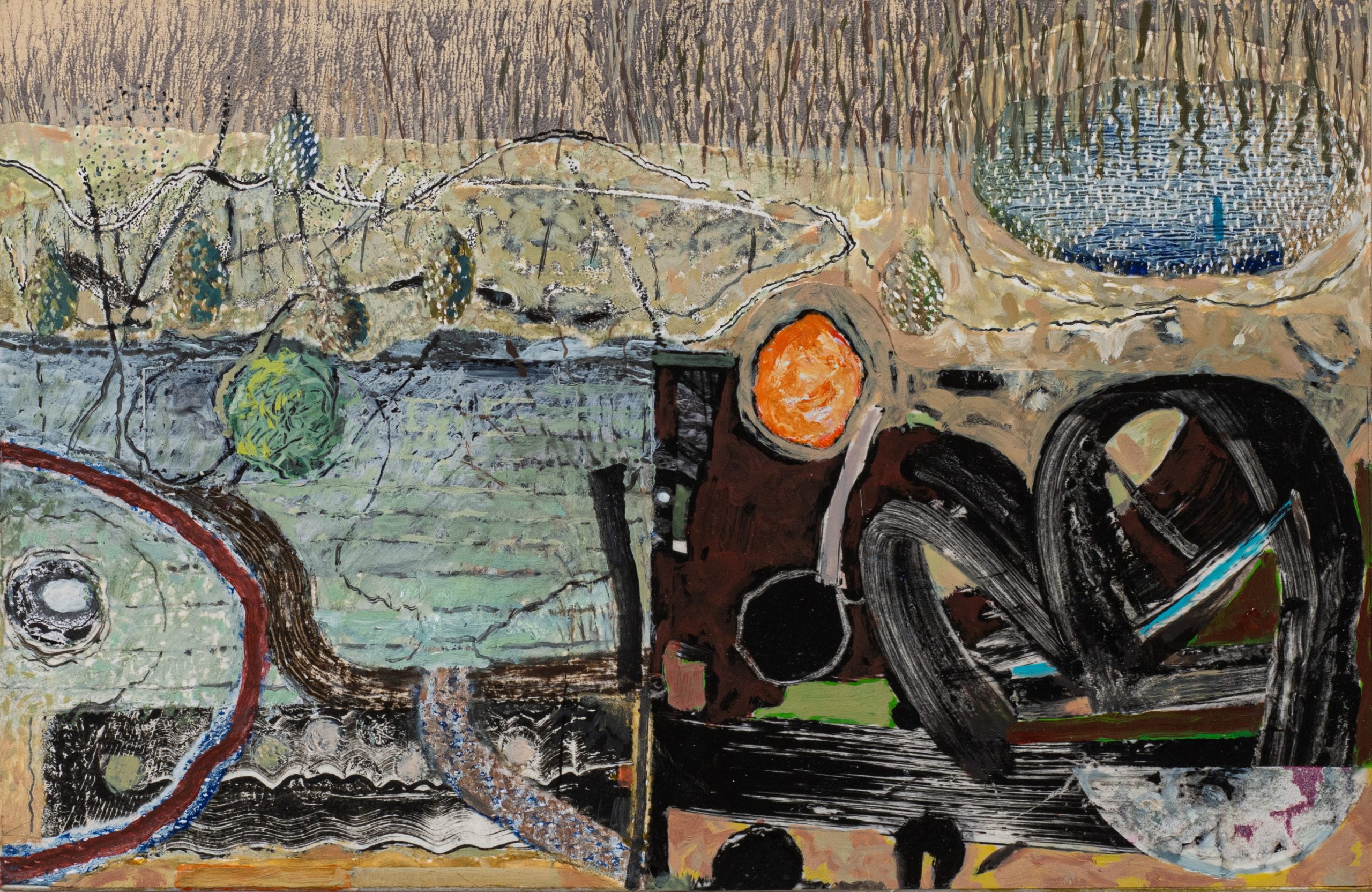 Edge of the Village by Rob Moore, Oil on board