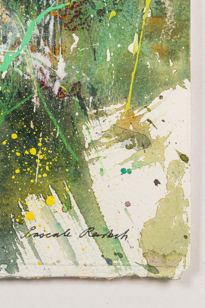 Signed detail of Wild Meadow by the Sea by Pascale Rentsch