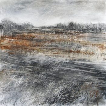 October, mixed media on paper by Janine Baldwin PS