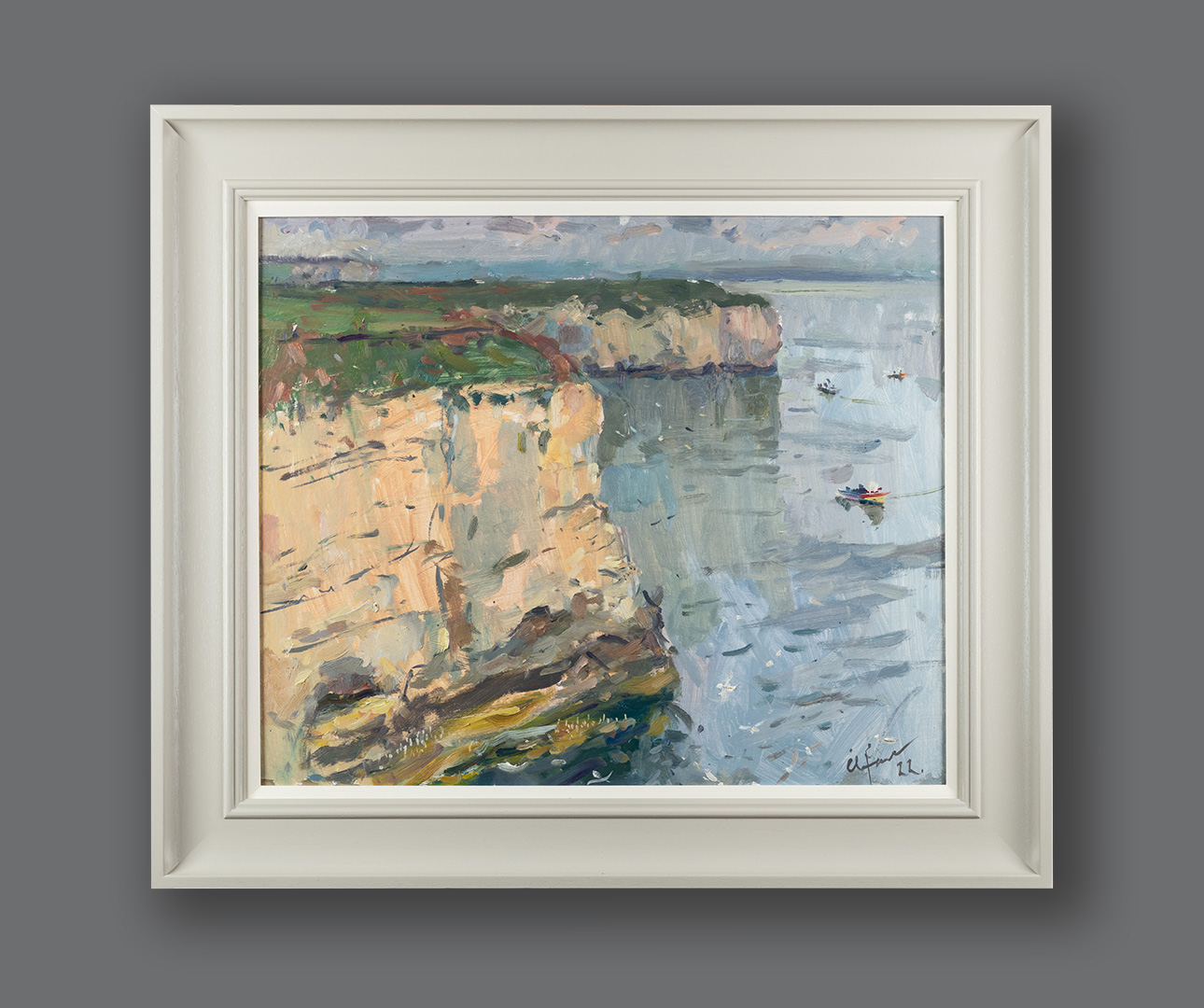 Cliffs at Flamborough by Andrew Farmer ROI, framed