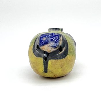 Blue Tit, ceramic bird by Elissa Palser (front view)
