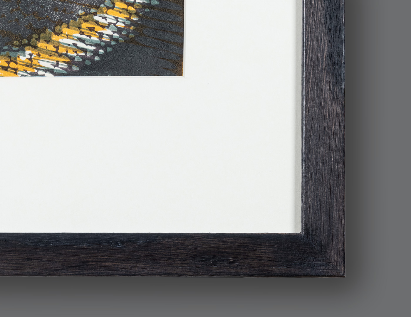 Framed detail of Woodland Path, linocut by Norman C Jacques.