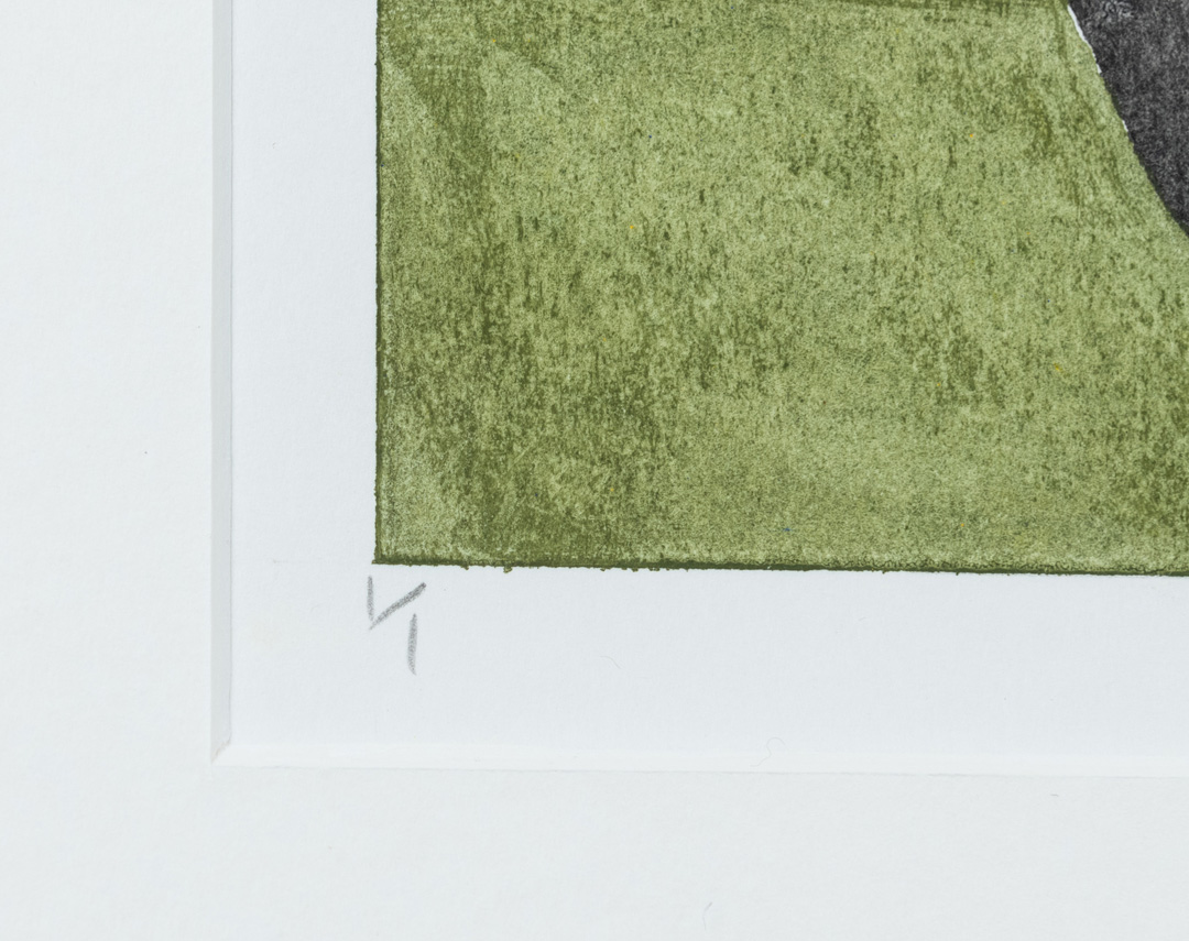 Edition detail of Autumn Hillside, monoprint by Louise McNiff.