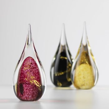 Glass Droplet with Gold Leaf, handblown by Elin Isaksson