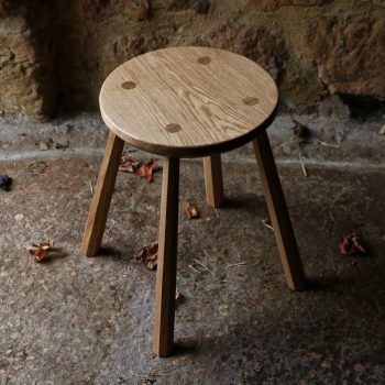 Oak round stool by John Crossley