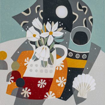 Open Window, limited edition (13/14) linocut by Jane Walker ARE