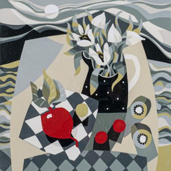 Beetroot and Tulips, limited edition lino cut by Jane Walker ARE