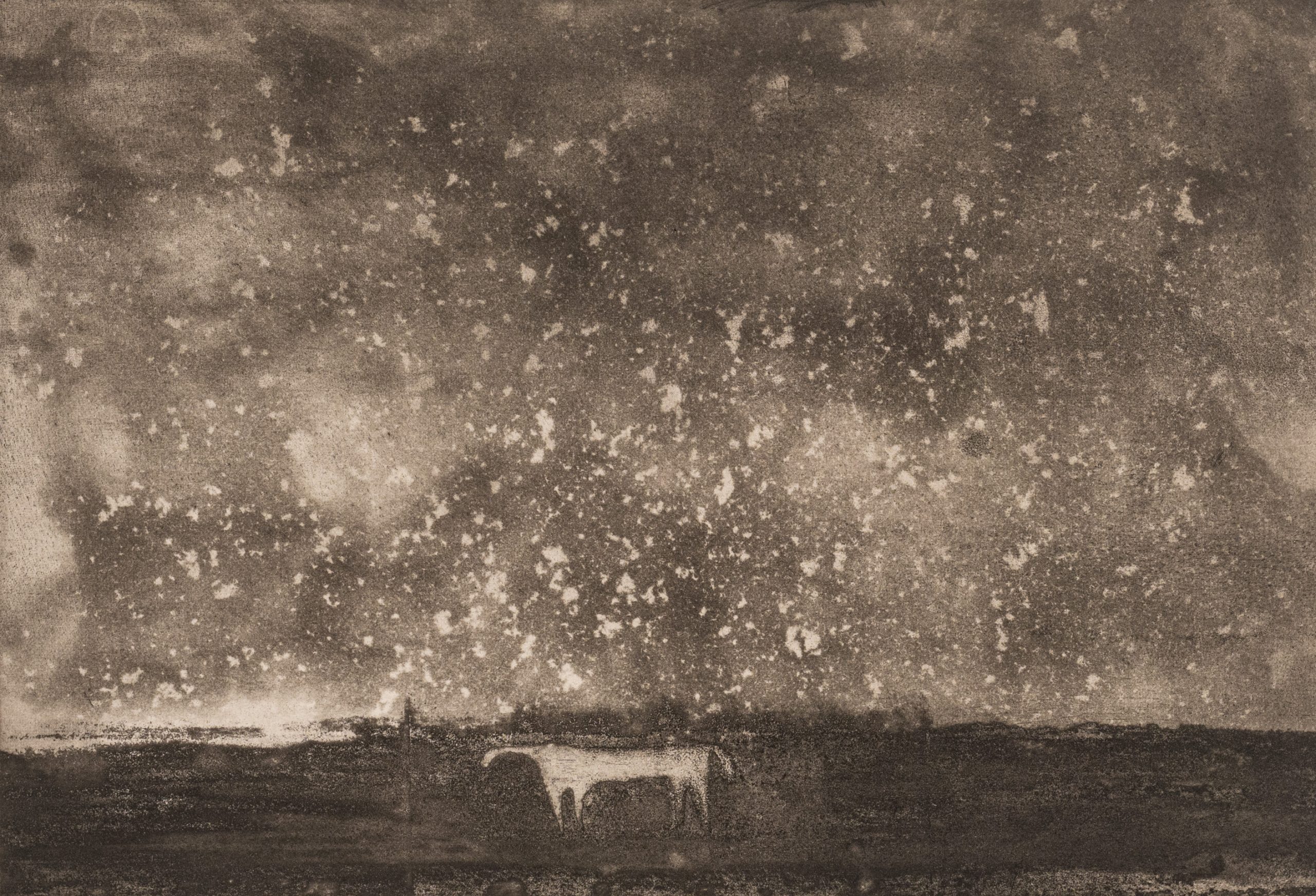 Kilburn White Horse, etching by Jason Hicklin RE