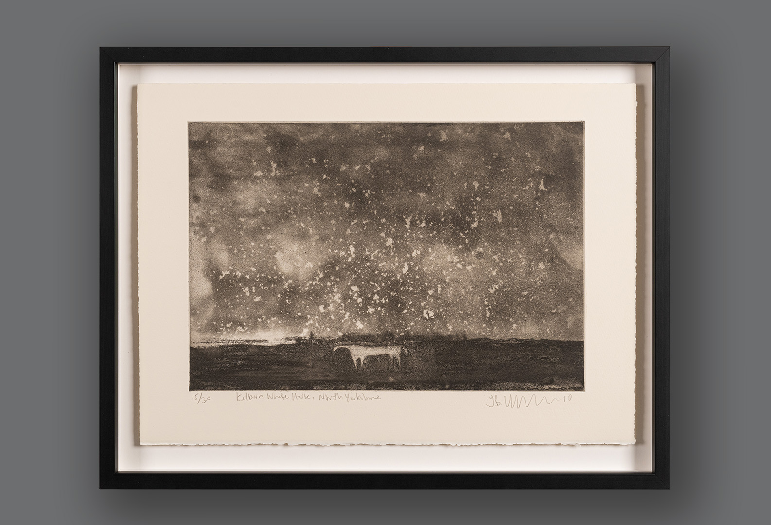 Kilburn White Horse, etching by Jason Hicklin RE, framed