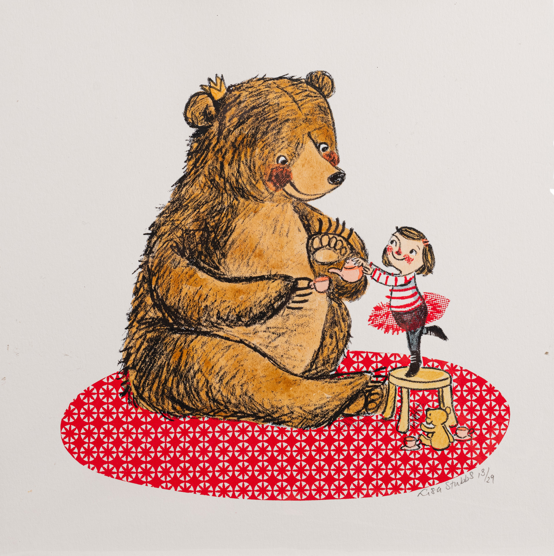 Tea Bear?, limited edition screen-print by Lisa Stubbs.