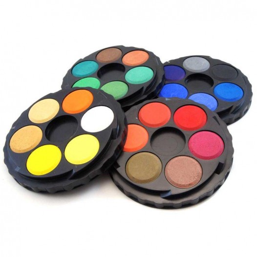 Open detail of Seawhite Koh-i-Noor Disc Watercolour set