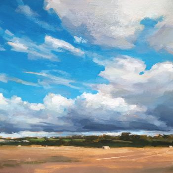 Bardsey Hay Bales, original landscape painting by Kirsty Whyatt