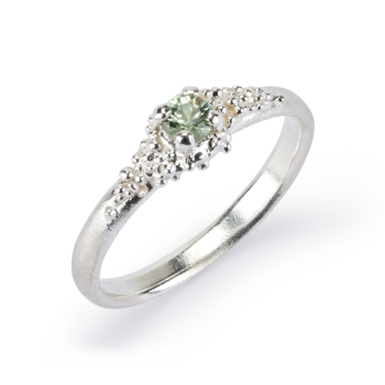 Cluster Ring with Green Sapphire by Hannah Bedford