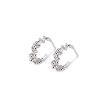 Petit Granule Hoops in Silver by Hannah Bedford