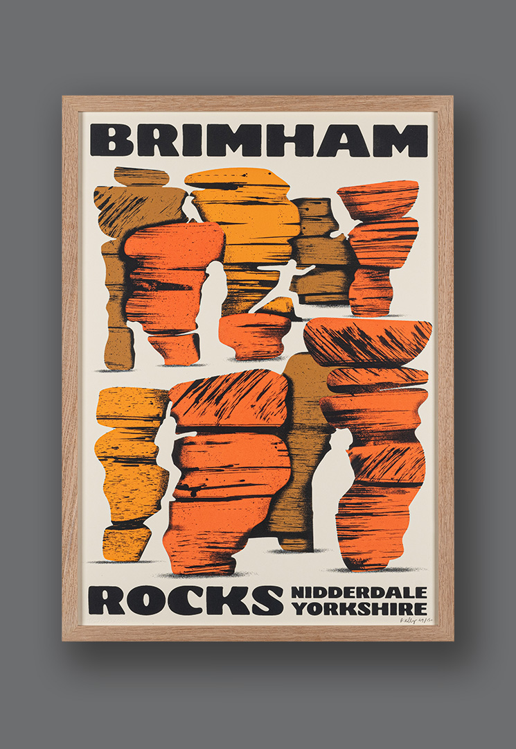 Brimham Rocks, limited edition of 150 by Paul Kelly, framed