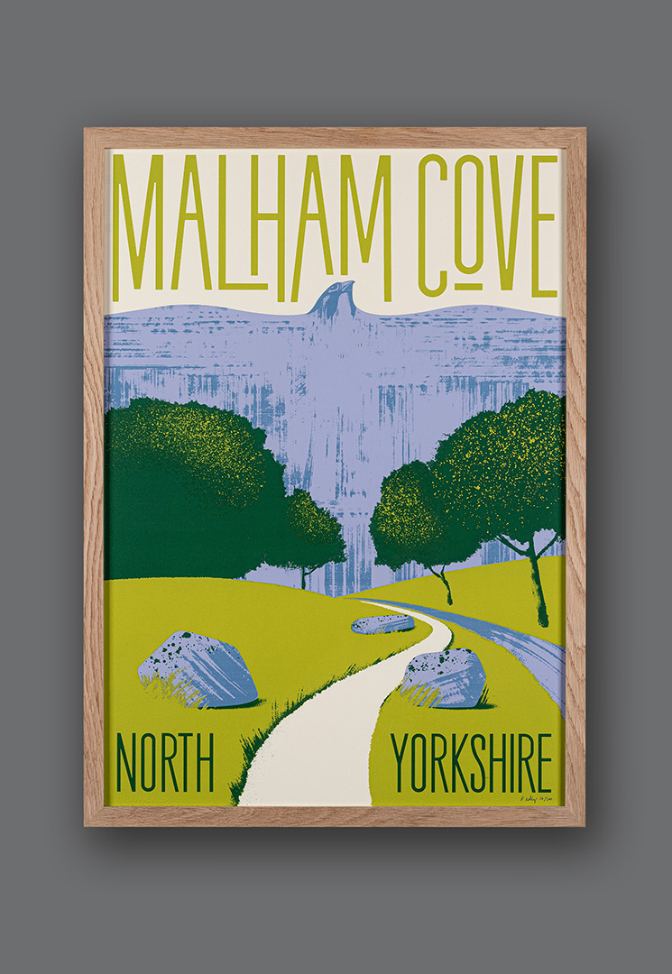 Malham Cove, limited edition of 200 by Paul Kelly, framed