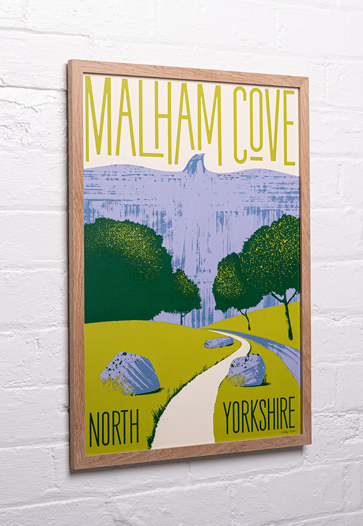 Malham Cove, limited edition of 200 by Paul Kelly, on a white wall
