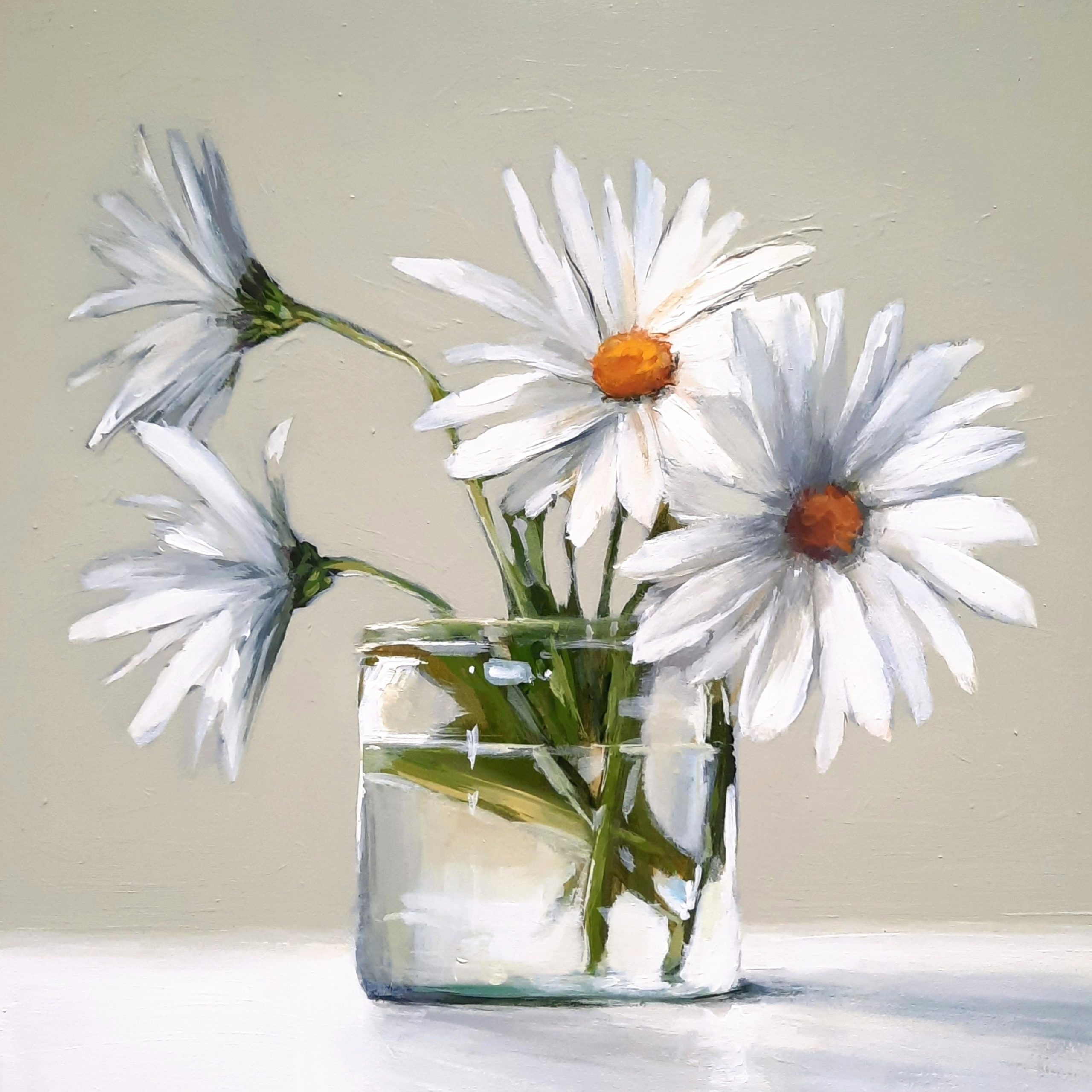 Oxeye Daisies, original painting by Kirsty Whyatt