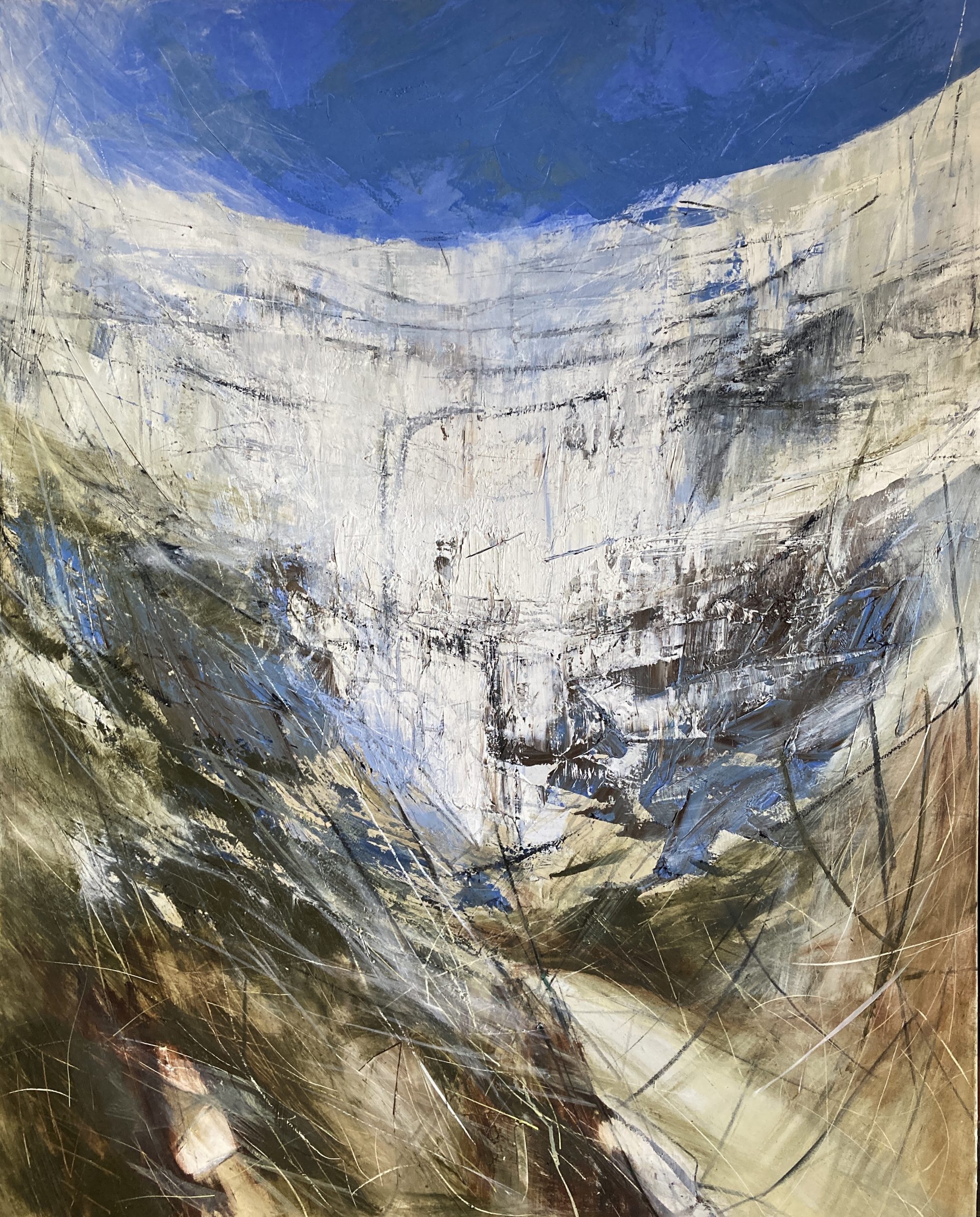 Blue Sky at Malham Cove, Winter is past, original painting by Katharine Holmes Blue Sky at Malham Cove, Winter is past, original painting by Katharine Holmes
