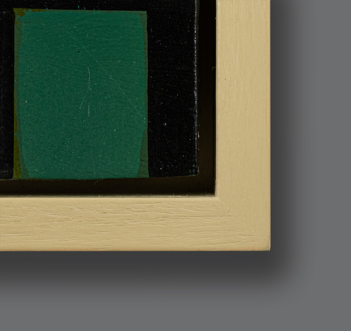 Framed detail of Roman Vase and Mosaic, mixed media painting by Tom Wood