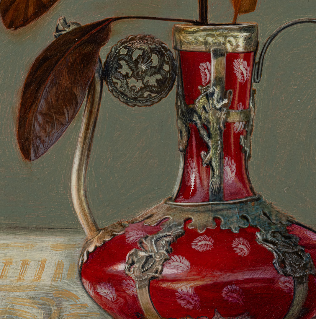 Detail of Cotinus in a Chinese Vase, original painting by Tom Wood