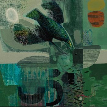 Watching Fish, original painting by Tom Wood