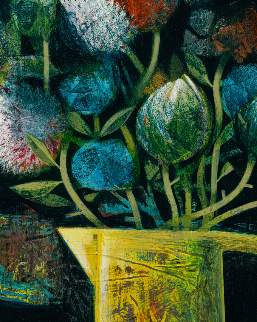 Detail of Flowerpiece One, original painting by Tom Wood