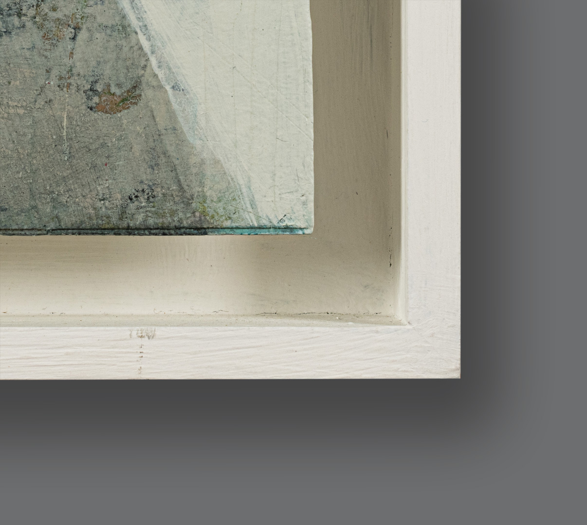 Framed detail of Two Houses and a Bird, original painting by Tom Wood