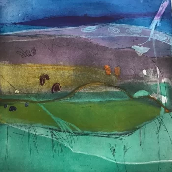 Across the Enchanted Lake, limited edition etching by Louise Davies RE