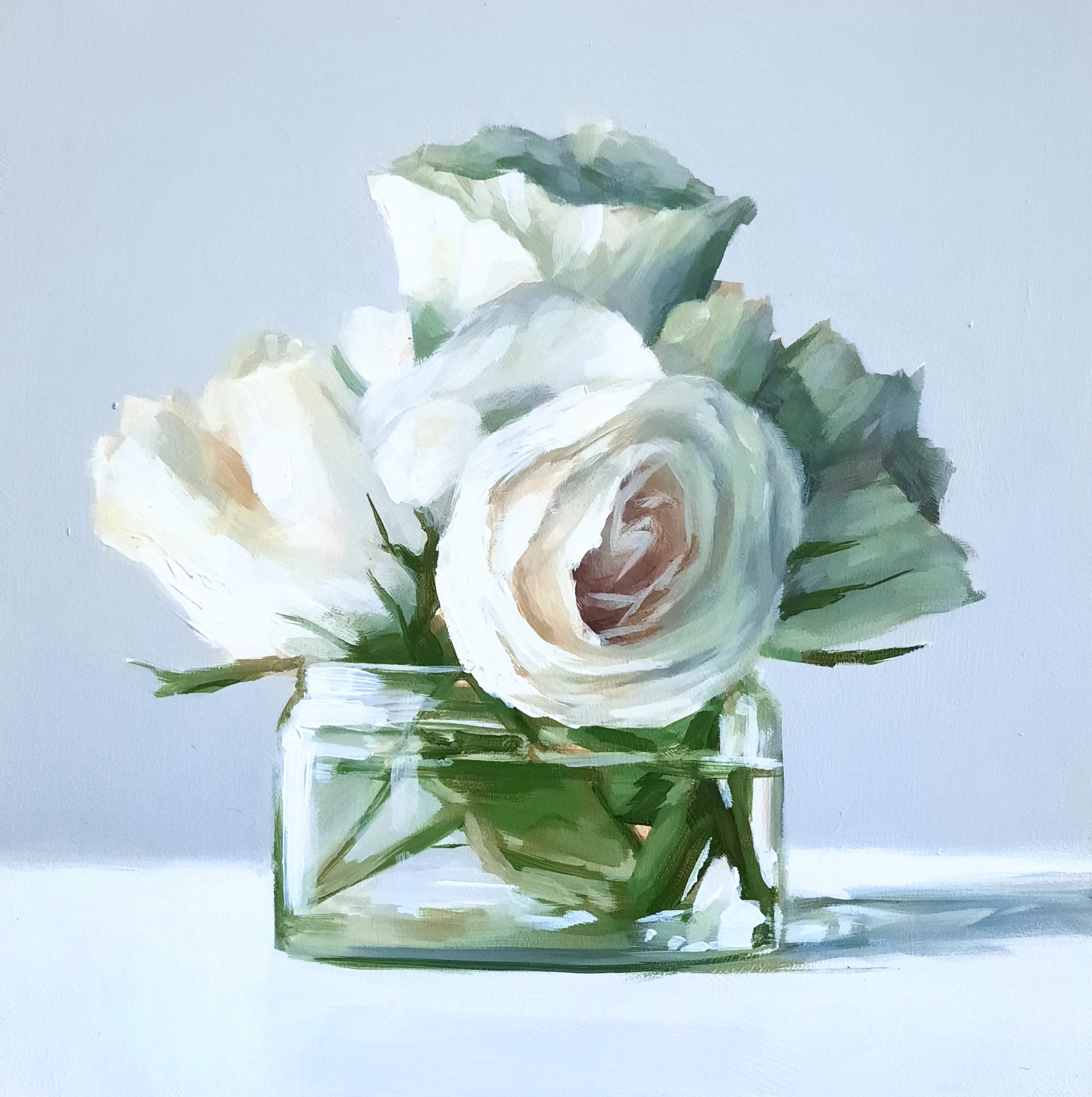 Winter Roses, original painting by Kirsty Whyatt