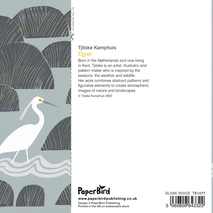 Back of Egret, greetings card by Tjitske Kamphuis (Paper Bird) Back of Egret, greetings card by Tjitske Kamphuis (Paper Bird)