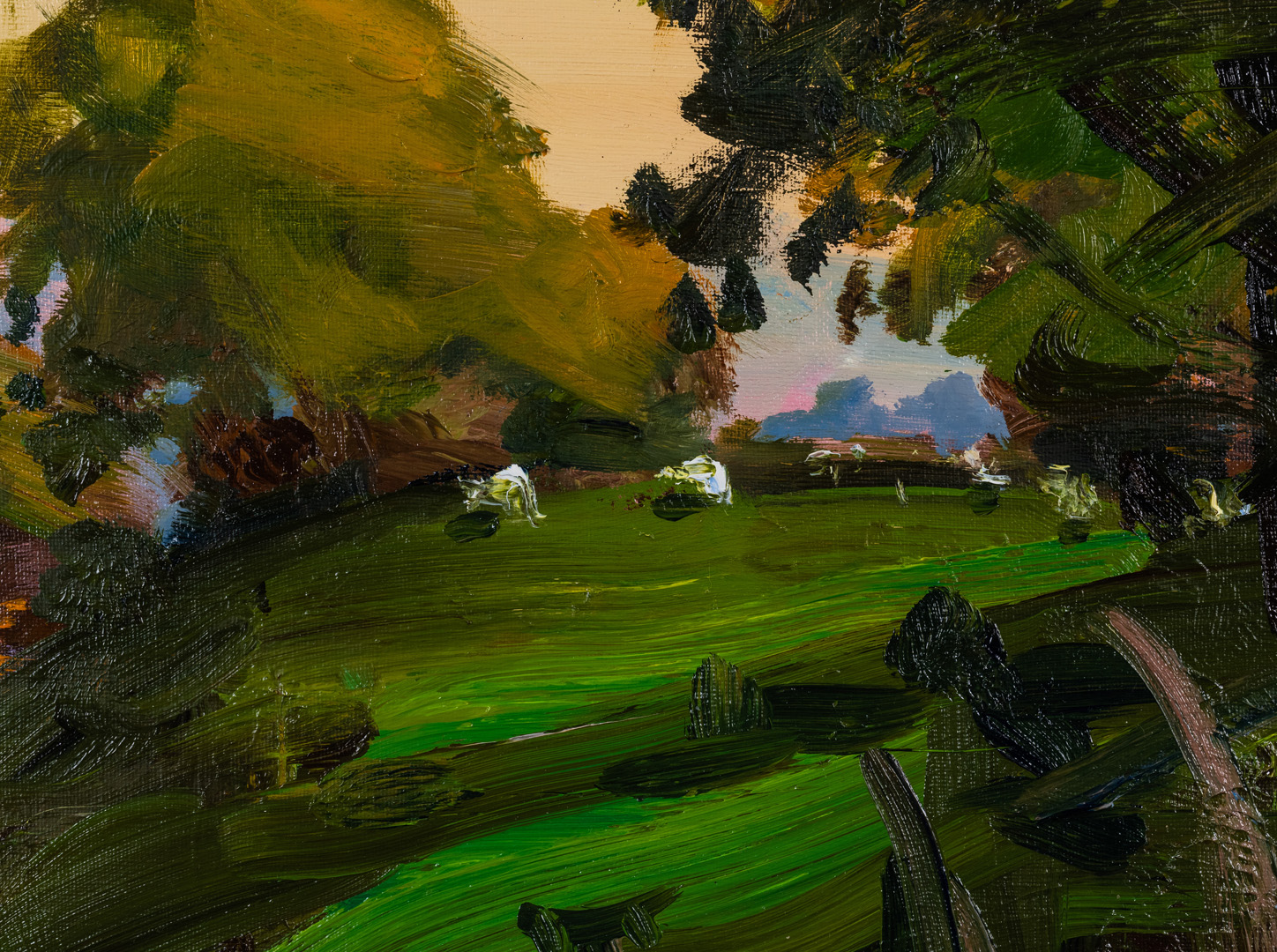 Detail of Top O' the Lonnen, original painting by Robert Newton