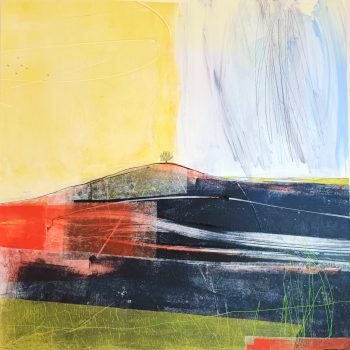 Ancient Landscape, original mixed media painting by Ruth Ander