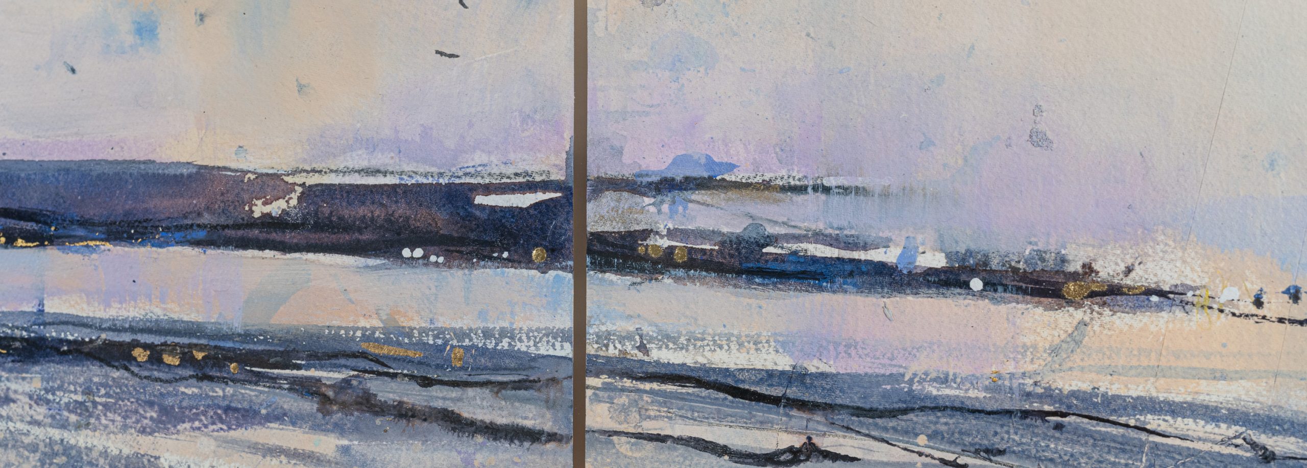 Detail 2 of Sea Light, triptych painting by Pascale Rentsch RSW