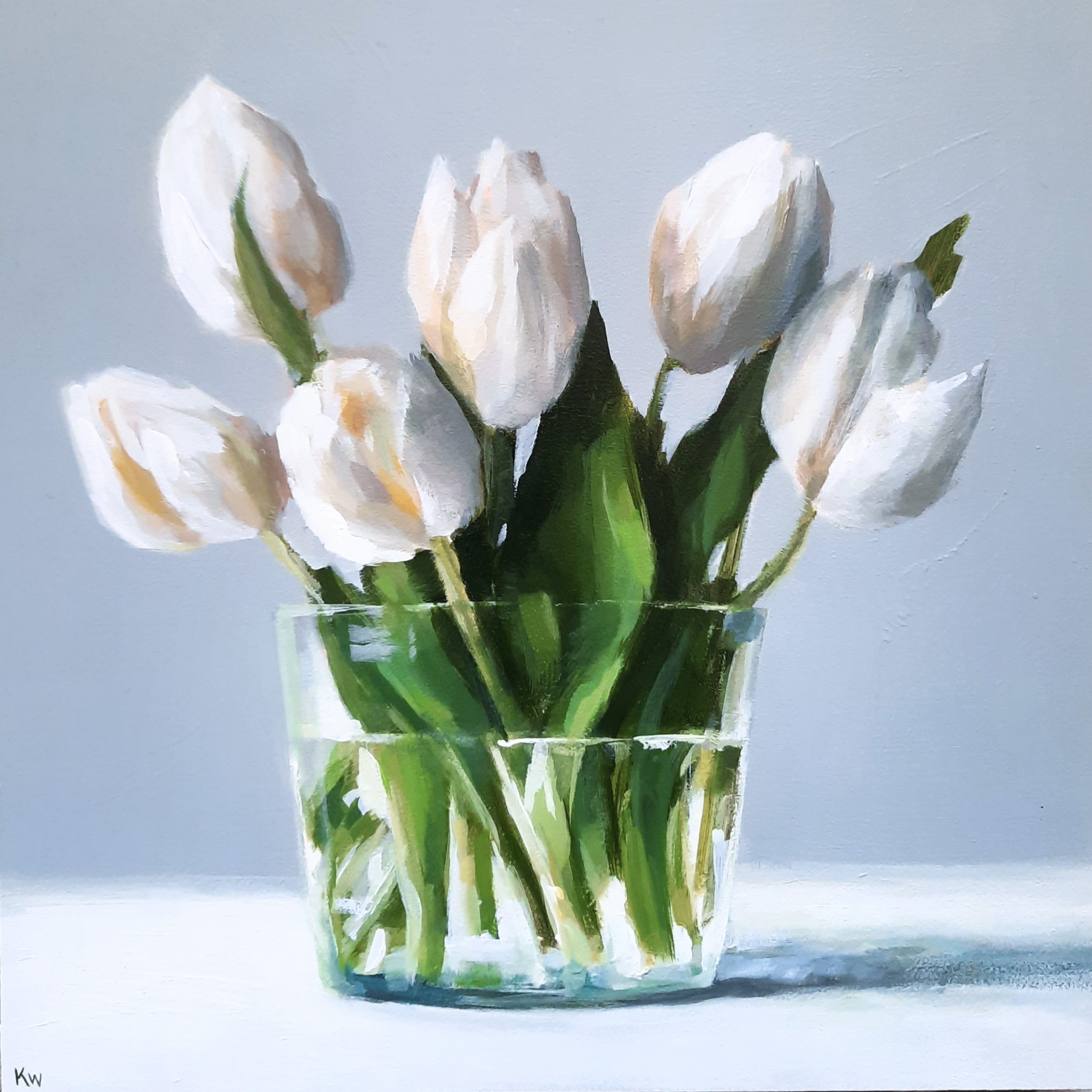 Six Tulips, original painting by Kirsty Whyatt