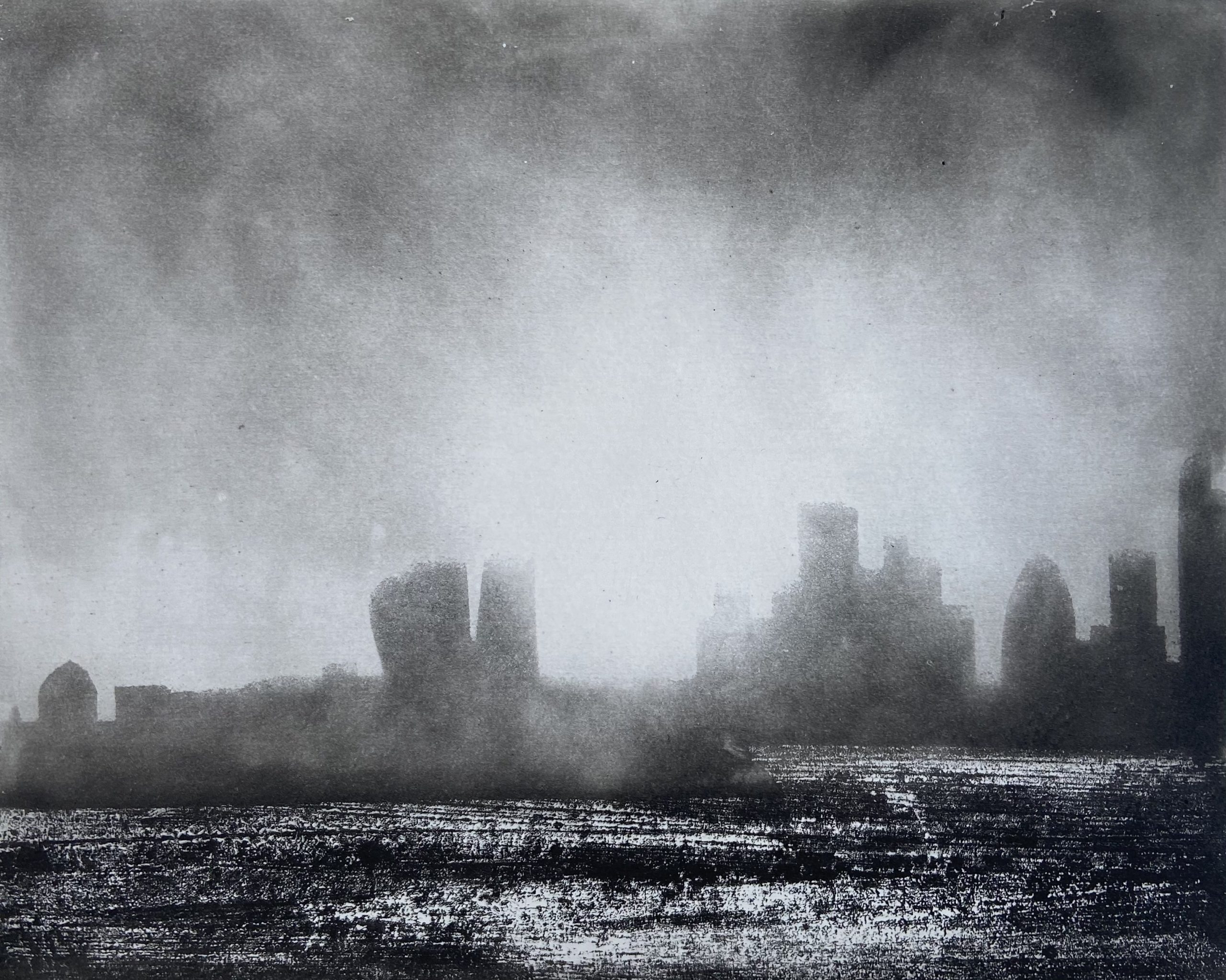 The Thames, Greenwich Park, limited edition etching by Jason Hicklin RE