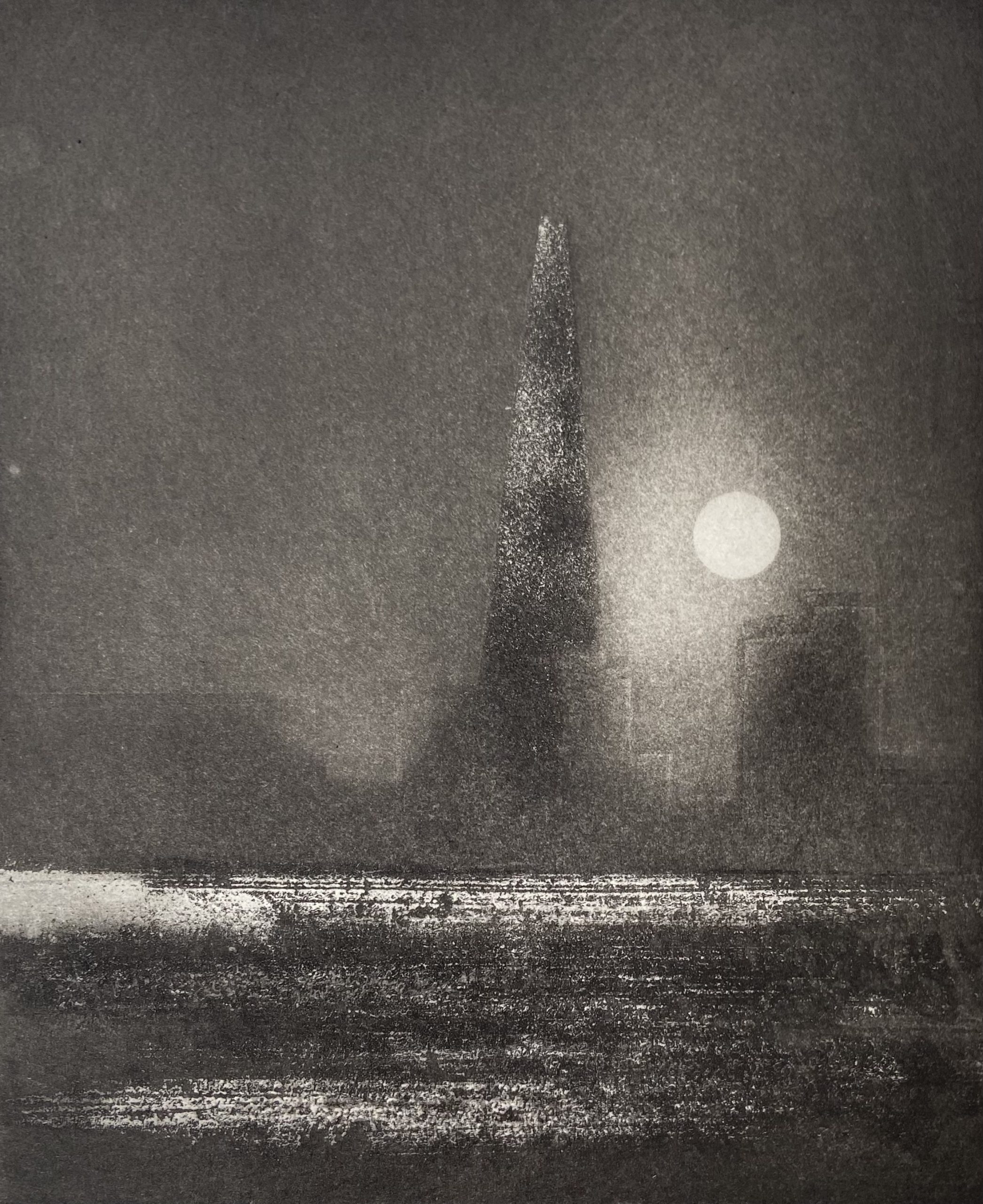 The Thames, Queenhithe (midnight), limited edition etching by Jason Hicklin RE