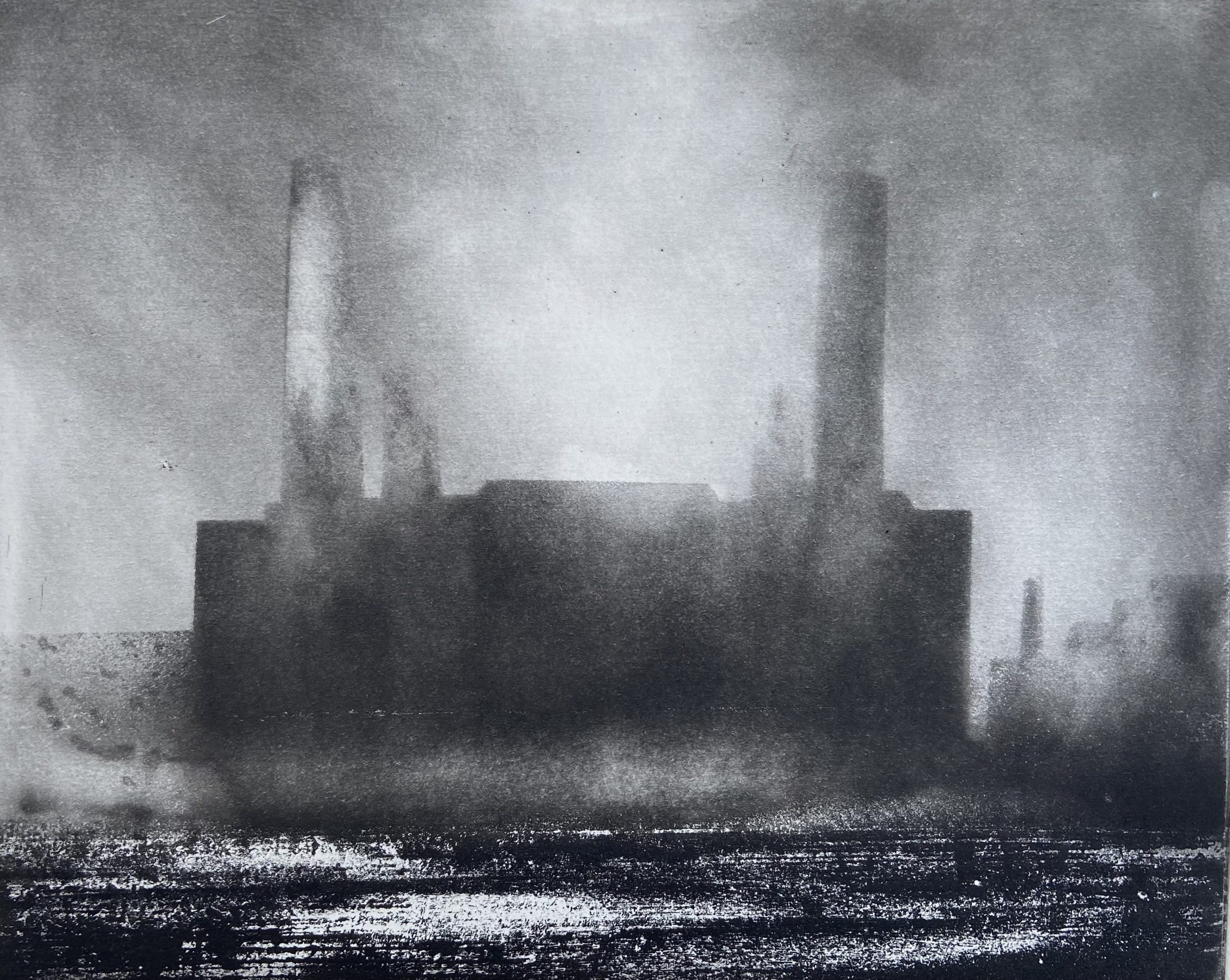 The Thames, Grosvenor Road, limited edition etching by Jason Hicklin RE