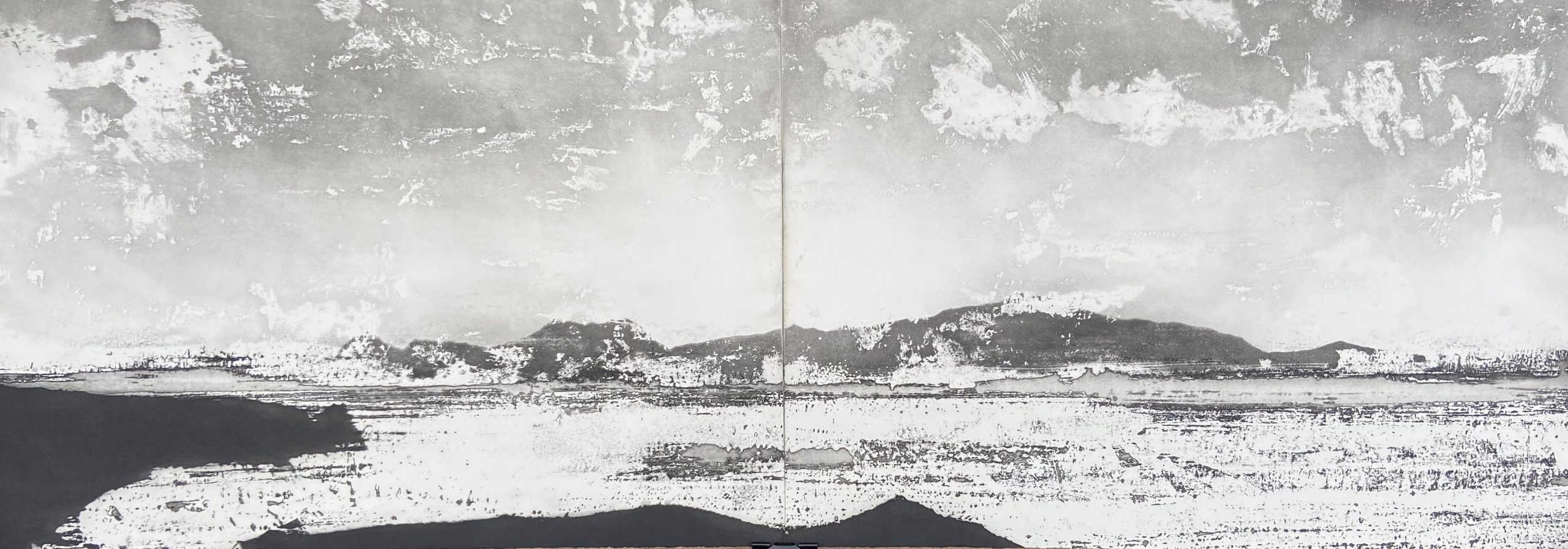 Ramsey Island across Ramsey Sound, limited edition etching by Jason Hicklin RE Ramsey Island across Ramsey Sound, limited edition etching by Jason Hicklin RE