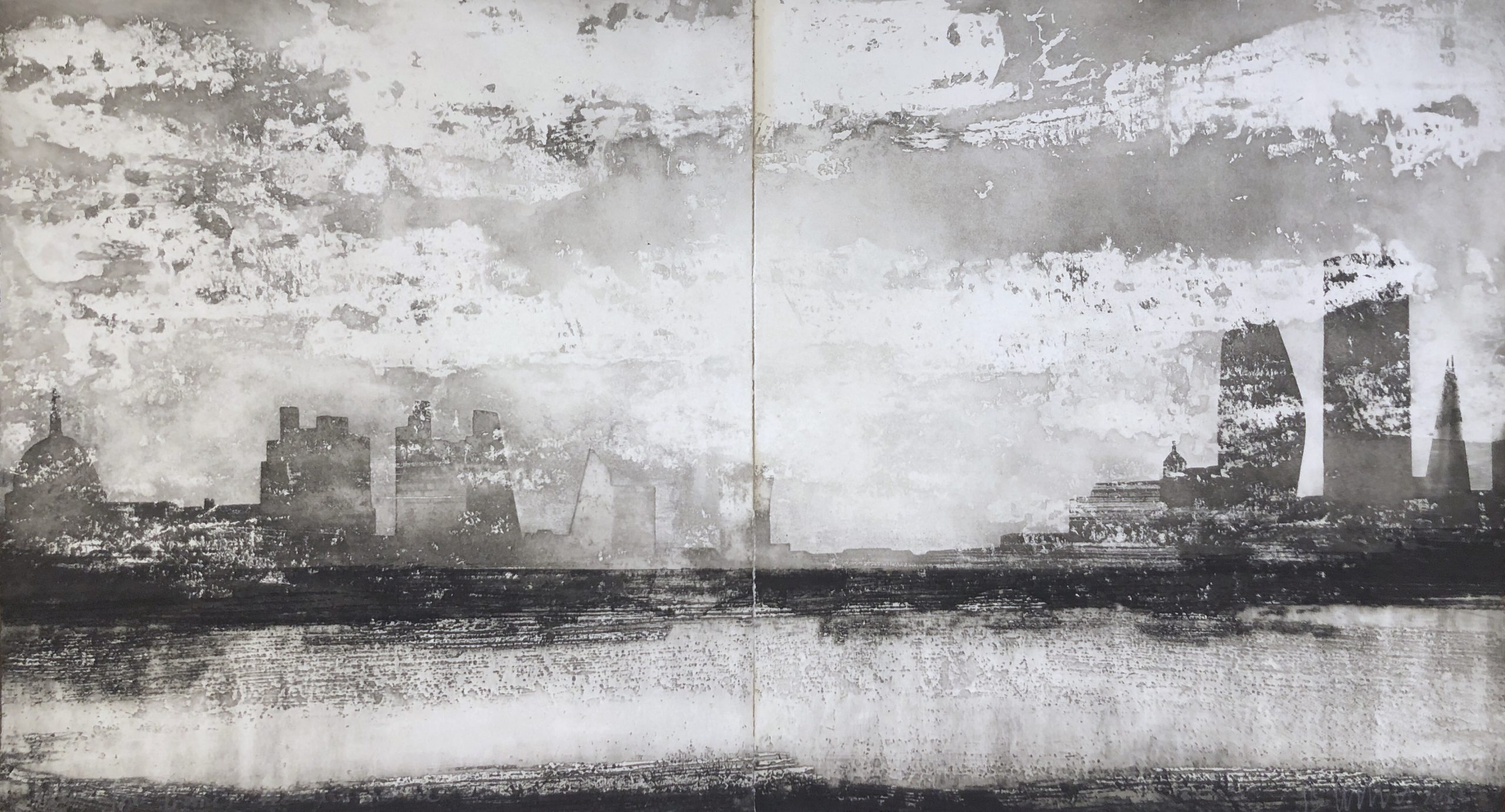 The Thames Waterloo Sunrise (Diptych) 90 x 50cm 2023