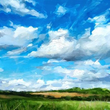 Cloud Over Bardsey, original painting by Kirsty Whyatt