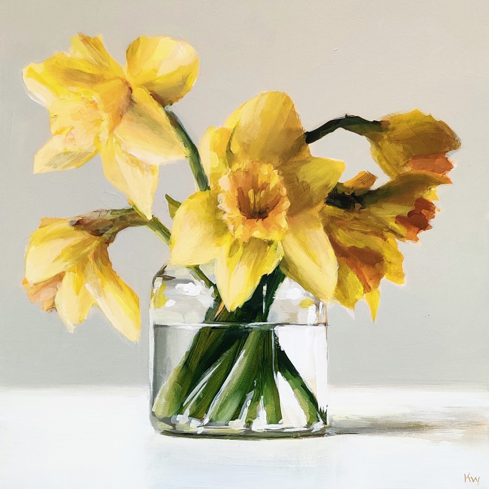 Spring Daffs, original painting by Kirsty Whyatt