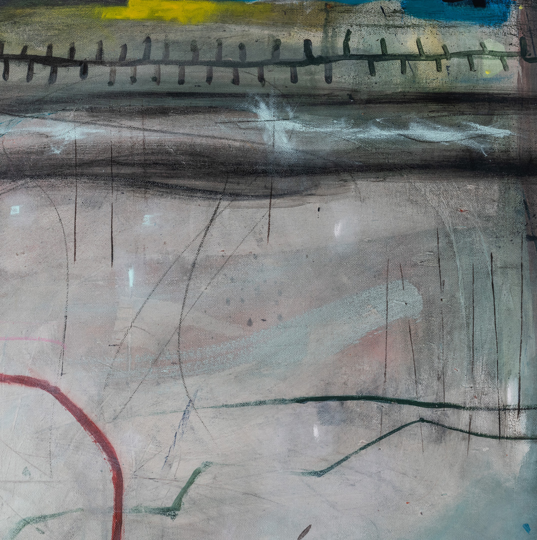 Detail of Recalling the Blue, original painting by Shirley Vauvelle