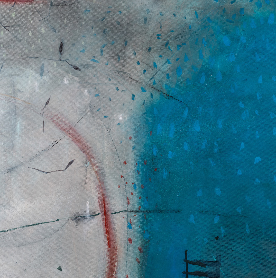 Detail 2 of Recalling the Blue, original painting by Shirley Vauvelle
