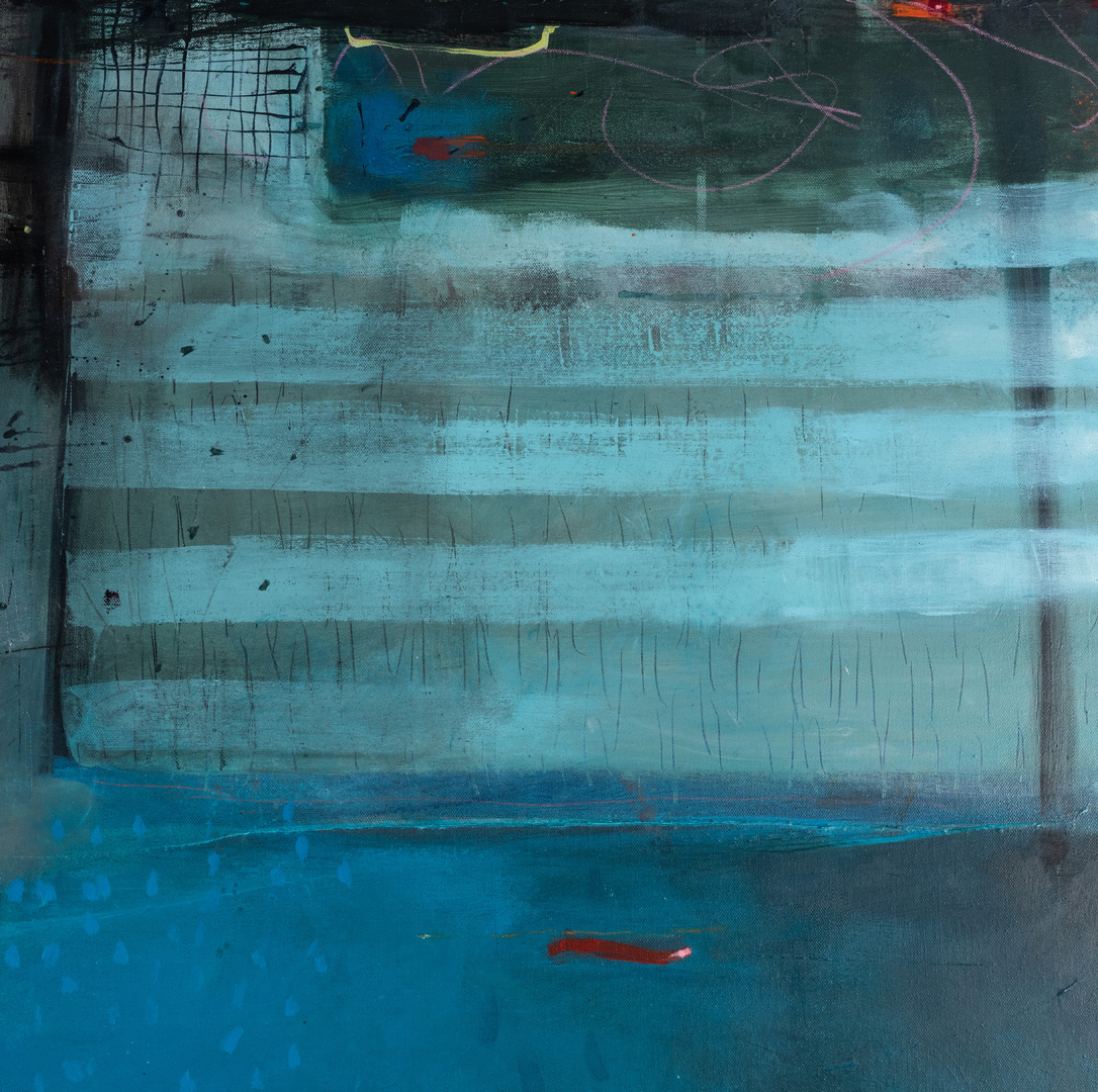 Detail 3 of Recalling the Blue, original painting by Shirley Vauvelle