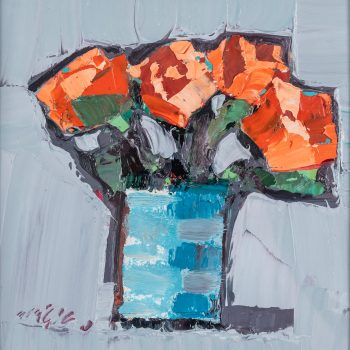 Orange Roses, original painting by Mhairi McGregor